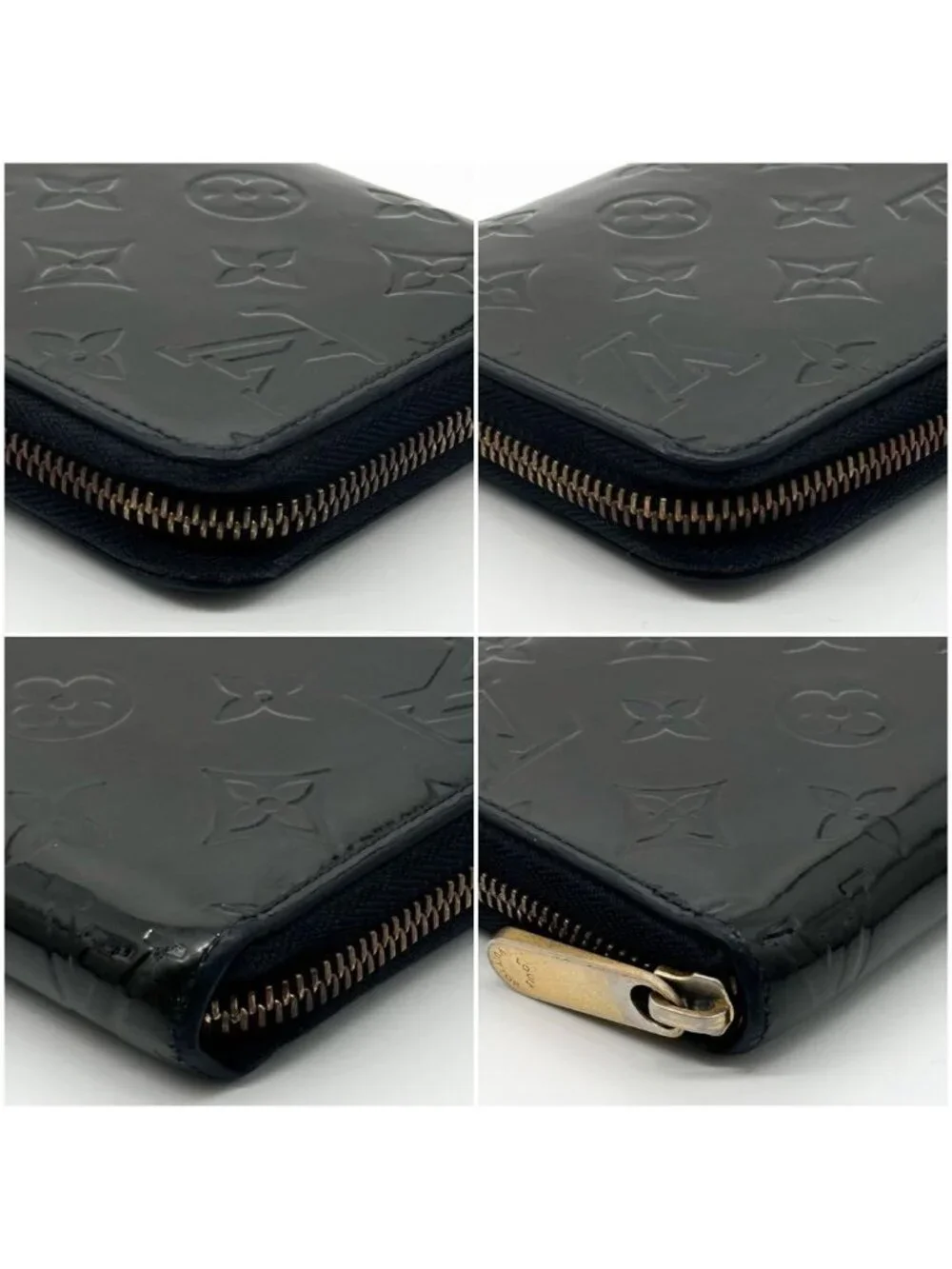 Louis Vuitton Zippy Wallet Black Vernis Round